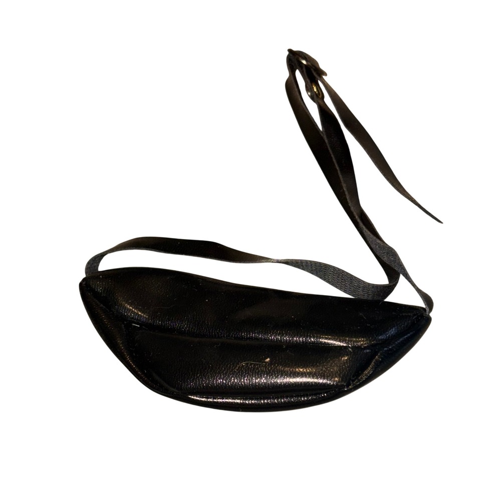 Vintage Playhouse Collection Doll Accessory Black Faux Leather Fanny Pack Bag